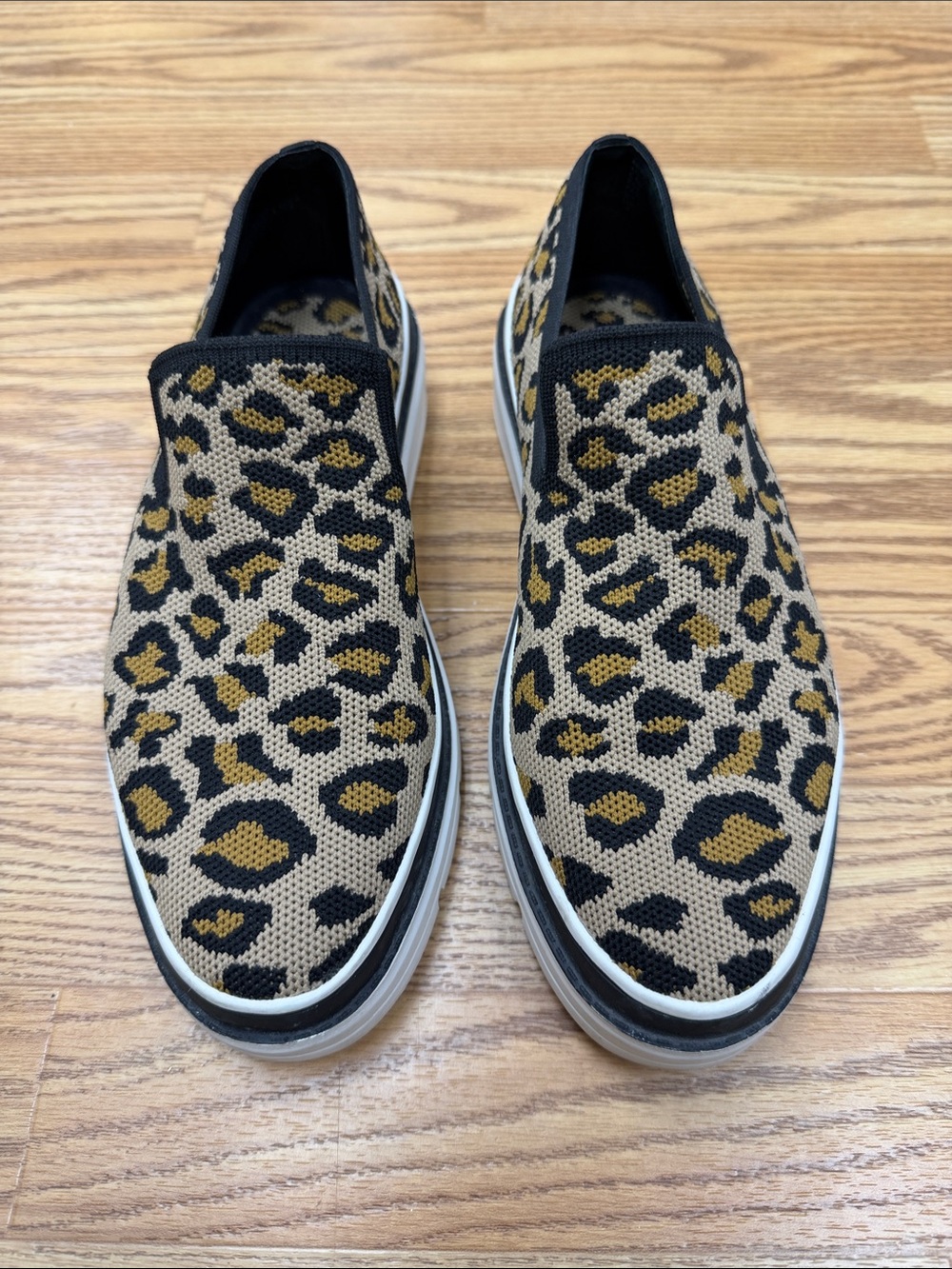 Steven By Steve Madden Men's Slip-On Loafers in Tan, Black & Gold Leopard